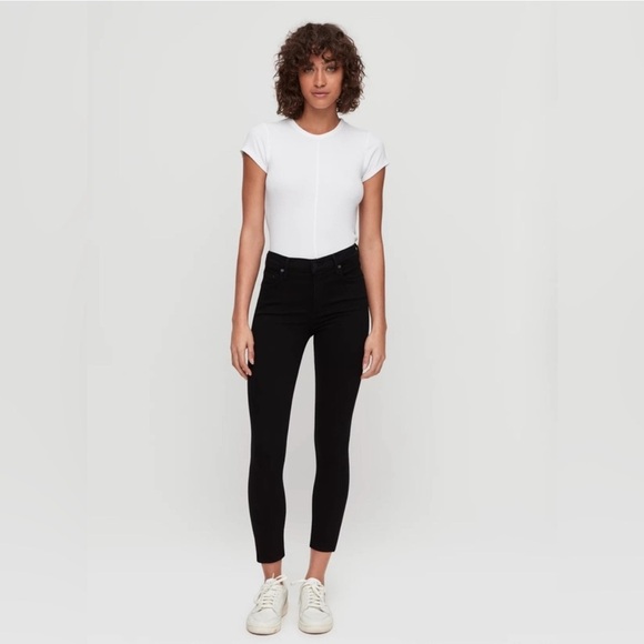 Citizens Of Humanity Rocket Crop High Rise Skinny Jeans Black Size 27 Stretchy - Picture 1 of 14